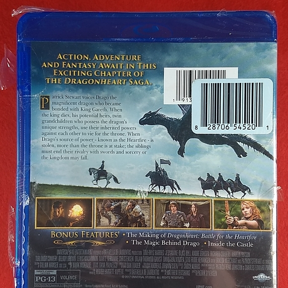 Dragon Heart: Battle for the Heartfire Blu Ray, Factory Sealed, Patrick Stewart - Picture 3 of 9